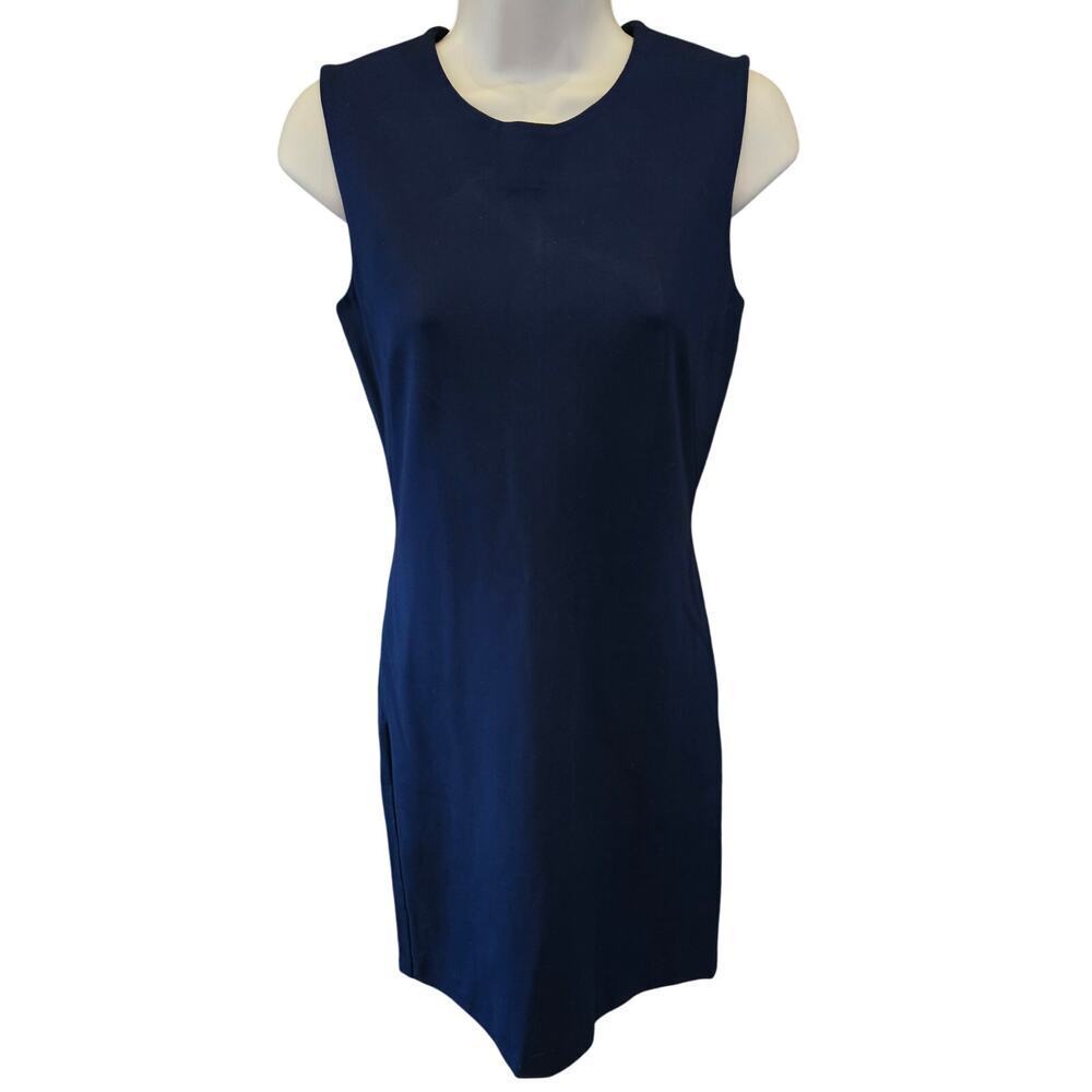 J Mclaughlin Womens Blue Devon Textured Stretch Sheath Sleeveless Dress size XS